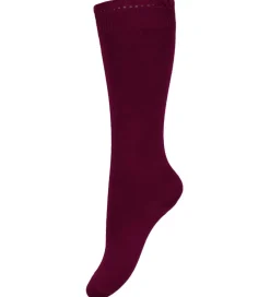 Strømper|Basis|Condor Knæstrømper m. Blondekant - Syrah