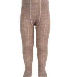 Strømpebukser|Condor Strømpebukser - Rib - Uld - Sand