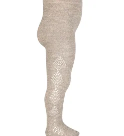 Strømpebukser|Condor Strømpebukser m. Hulmønster - Uld/Akryl - Beige