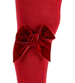 Strømpebukser|Condor Strømpebukser m. Veloursløjfe - Red Velvet