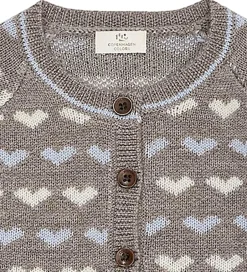 Cardigans|Copenhagen Colors Cardigan - Strik - Naturalmel/Dusty Blue Comb