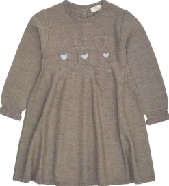 Pigetøj|Kjoler|Copenhagen Colors Kjole - Strik - Uld - Neutral Mel.