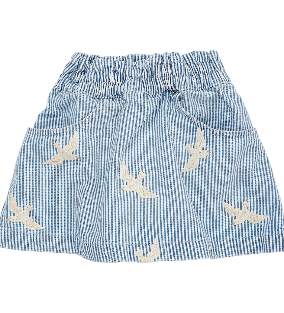Nederdele|Copenhagen Colors Nederdel - Denim Blue Stripe