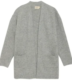 Cardigans|Striktrøjer|Creamie Cardigan - Strik - Lang - Light Grey Melange