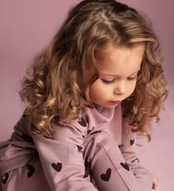 Leggings|Creamie Leggings - Rib - Woodrose m. Hjerter