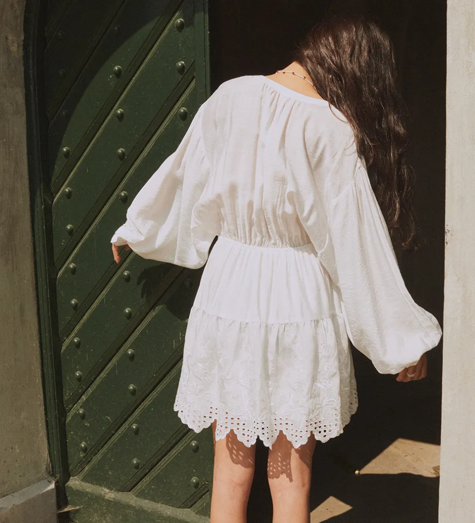 Konfirmationstøj|Designers Remix Kjole - Vera Broderie Short - Cream