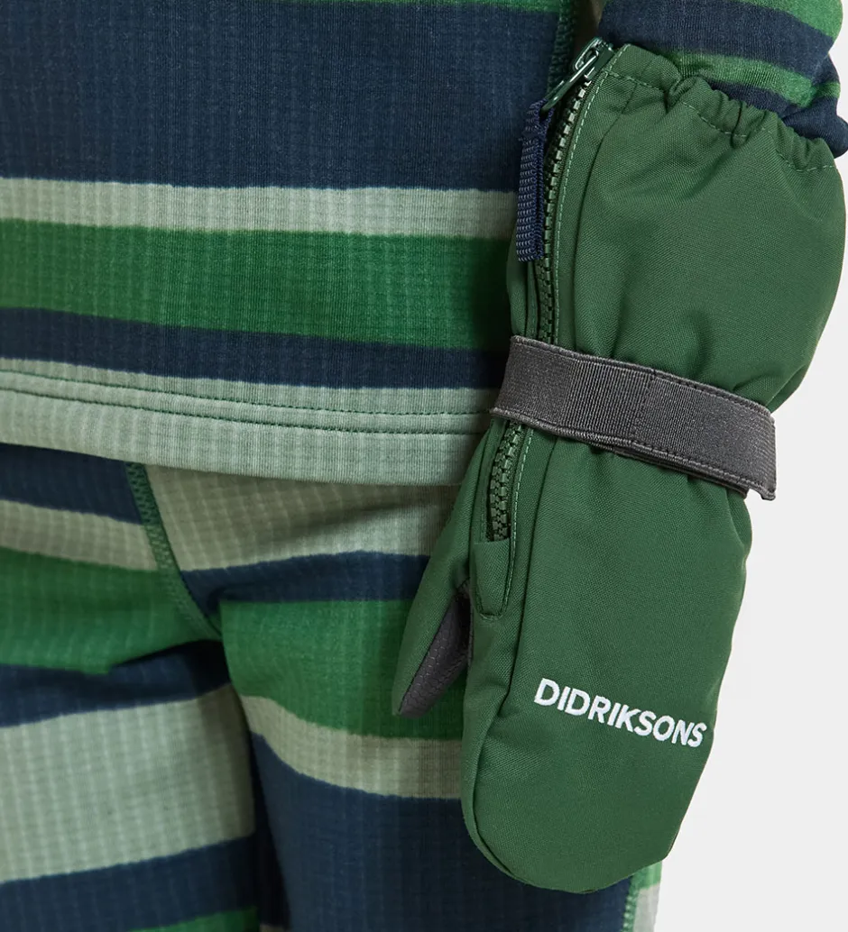 Handsker Og Luffer|Didriksons Luffer m. Fleece - Biggles Zip - Pine Green m. Lynlås