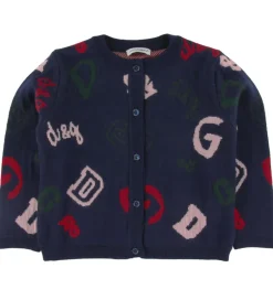 Striktrøjer|Dolce & Gabbana Cardigan - Uld - Navy m. Logoer