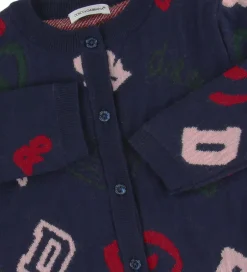 Striktrøjer|Dolce & Gabbana Cardigan - Uld - Navy m. Logoer
