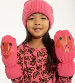 Handsker Og Luffer|DYR -Cph Luffer m. Fleece - Paw - Spicy Pink Rød Peace Panda