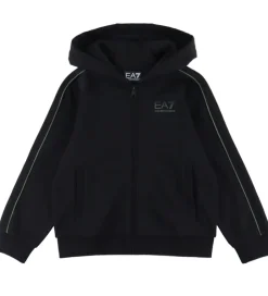 Hættetrøjer|EA7 Cardigan - Sort m. Grøn