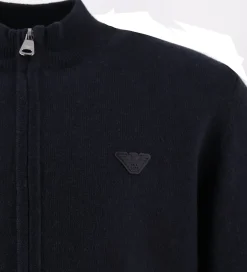 Striktrøjer|Emporio Armani Cardigan - Strik - Bomuld/Uld - Blue Navy