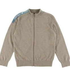 Striktrøjer|Emporio Armani Cardigan - Viskose/Uld - Beigemeleret m. Blå