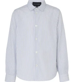 Skjorter|Konfirmationstøj|Emporio Armani Skjorte - Hvid/Blåstribet