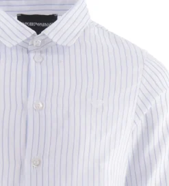Konfirmationstøj|Emporio Armani Skjorte - Hvid/Blåstribet