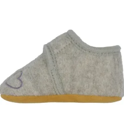 Uld|En Fant Hjemmesko - Uld - Grape Shake m. Hjerter