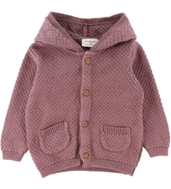 Striktrøjer|Fixoni Cardigan - Strik - Grape Shake m. Ører