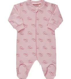 Nattøj|Fixoni Natdragt m. Fødder - Rose m. Print