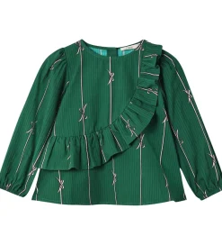 Bluser|Fliink Bluse - Bowie - Hunter Green Bow AOP