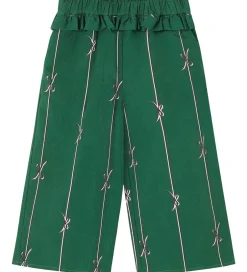 Bukser Og Jeans|Fliink Bukser - Bowie - Hunter Green Bow AOP