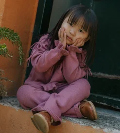 Bukser Og Jeans|Unisex-Tøj|Fliink Bukser - Wide - Strik - Viskoseblanding - Alon - Ash Rose