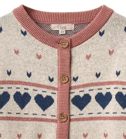 Cardigans|Fliink Cardigan - Bomuld/Uld - Nova - Multi Heart - Sandshell
