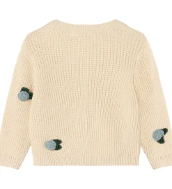 Cardigans|Striktrøjer|Fliink Cardigan - Strik - Cool Flower - Sandshell