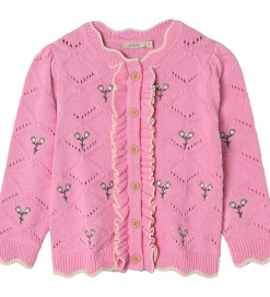 Striktrøjer|Fliink Cardigan - Strik - Mela Flower - Begonia Pink