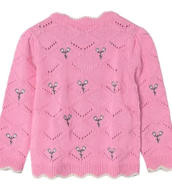 Striktrøjer|Fliink Cardigan - Strik - Mela Flower - Begonia Pink