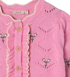 Striktrøjer|Fliink Cardigan - Strik - Mela Flower - Begonia Pink