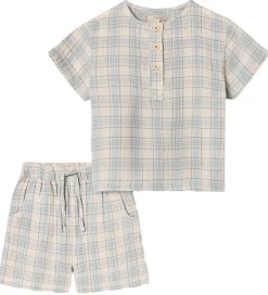 Skjorter|Fliink Shortssæt - Cha Cha - Sandshell Check