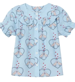 Skjorter|Fliink Skjorte - Colombe - Dream Blue/Hjerter