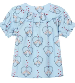 Skjorter|Fliink Skjorte - Colombe - Dream Blue/Hjerter