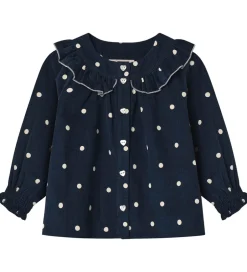 Bluser|Skjorter|Fliink Skjorte - Fløjl - Dolly - Insignia Blue AOP