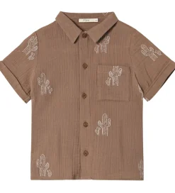 Skjorter|Fliink Skjorte k/æ - Hello - Pine Bark Cactus Aop