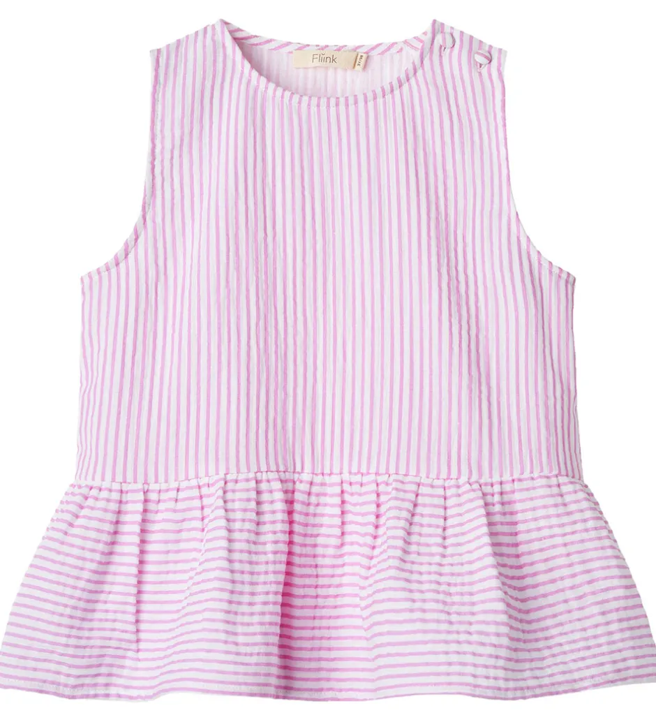 Toppe|Fliink Top - Ciao - Cloud Dancer/Pink Stripe