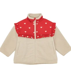 Fleece|Flöss Fleecejakke - Ellen - Poppy Red/Soft White