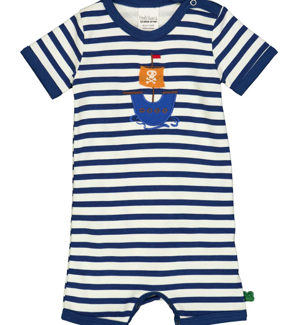 Sommerdragter|Freds World Sommerdragt - Stripe applique - Almond/ Navy