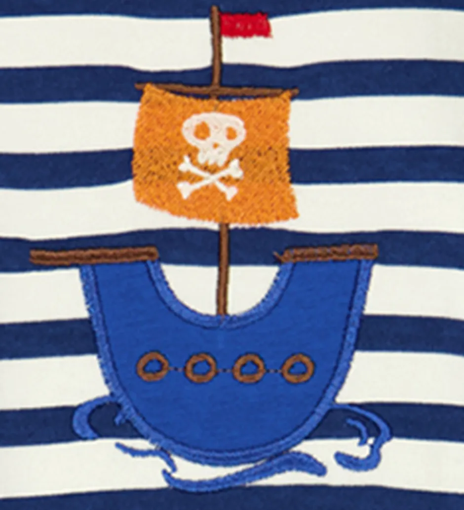 Sommerdragter|Freds World Sommerdragt - Stripe applique - Almond/ Navy