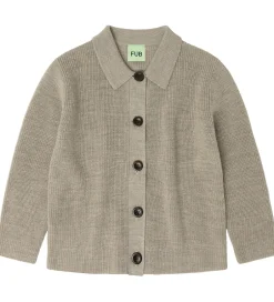 Cardigans|Striktrøjer|FUB Cardigan - Strik - Uld - Oat Melange