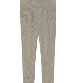 Leggings|FUB Leggings - Rib - Strik - Uld - Oat Melange