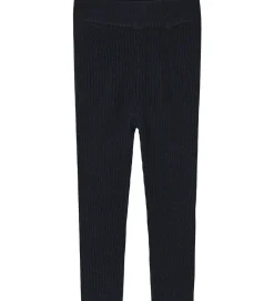 Leggings|FUB Leggings - Rib - Strik - Uld - Dark Navy
