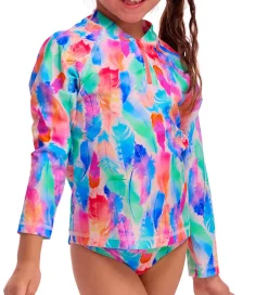 Badetøj|Funkita Badebluse - Zippy Rash Vest - UV50+ - Tickle Pink