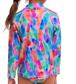 Badetøj|Funkita Badebluse - Zippy Rash Vest - UV50+ - Tickle Pink