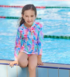 Badetøj|Funkita Badebluse - Zippy Rash Vest - UV50+ - Tickle Pink