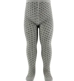 Basis|Fuzzies Strømpebukser - Grå m. Prikker