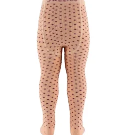 Strømpebukser|Fuzzies Strømpebukser - Lys Fersken m. Bordeaux Prikker