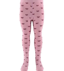 Strømpebukser|Fuzzies Strømpebukser - Rosa/Bordeaux m. Sløjfer