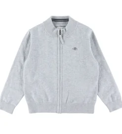 Striktrøjer|GANT Cardigan - Shield Cotton Zip - Strik - Light Grey Melange