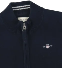 Striktrøjer|GANT Cardigan - Strik - Shield - Evening Blue